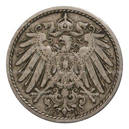 Монета 5 пфеннигов 1902 года Е Германия