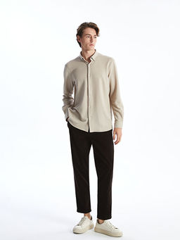 Slim Fit Uzun Kollu Erkek Dokulu G?mlek