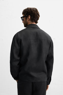 100% LINEN OVERSHIRT - Zara фото 4