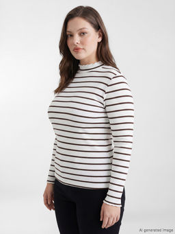 Dik Yaka ?izgili Kad?n Body