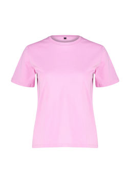 Pembe %100 Pamuk Basic Bisiklet Yaka Orme T-Shirt TWOSS23TS00000
