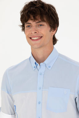 U. S. Polo Assn Мужская синяя рубашка с длинным рукавом - U.s. polo assn фото 16