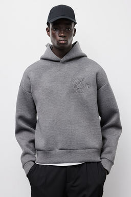 Sudadera efecto neopreno con capucha Loose Fit - H&m фото 2