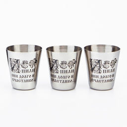 Стопки, 23 Февраля, И пили они долго и счастливо, набор 3 шт по 30 мл, 4 х 3.5 см - Мастер к фото 3