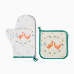Набор кух. Этель Курочка и петух варежка-прихватка 20х28см, прихватка 19х19см,100% хл  фото 6