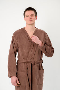 Халат мужской из махры Ренат светло-коричневый - Амадэль фото 6