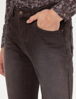Kahverengi Slim Fit Jean Pantolon