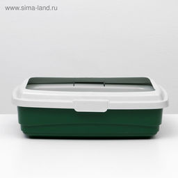 Лоток большой с сеткой и бортиком Atlantis «Стандарт», 43×33×12.5 см, зеленый