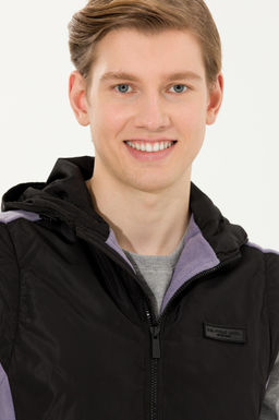 U. S. Polo Assn Мужской серый вязаный кардиган с капюшоном - U.s. polo assn фото 2