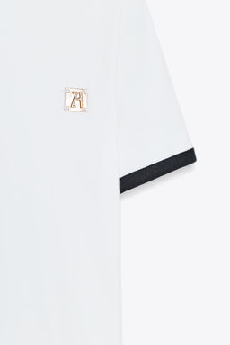 ZARA T-SHIRT WITH TRIM AND BROOCH  фото 14
