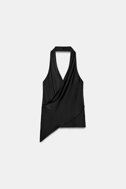 TOP SATINADO HALTER / Negro - Zara фото 6
