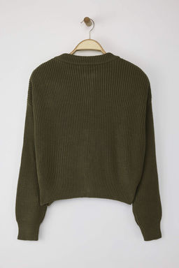 Haki Genis Kal?p Bomber Yaka Fermuarl? Triko H?rka TWOAW24HI00153