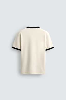 BASIC RIBBED CONTRAST T-SHIRT - Zara фото 8