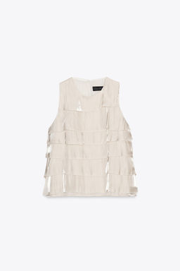 SHIMMER-EFFECT RUFFLED TOP - Zara фото 10