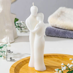 Свеча декоративная Влюбленная пара, 15?5 см, белый