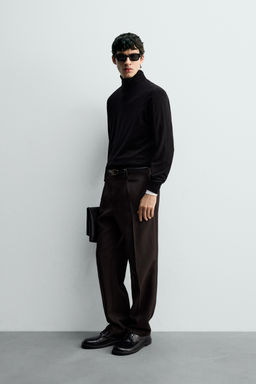 100% WOOL PLEATED TROUSERS - Zara фото 3