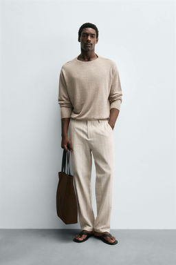 STRIPED REGULAR FIT TROUSERS