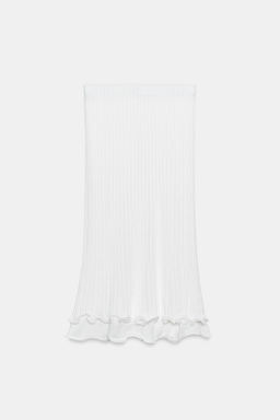 FALDA MIDI PUNTO DOBLE CAPA / Blanco - Zara фото 7