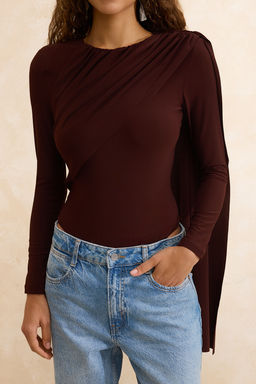 Kahverengi Pelerin Detayl? Buzgulu Orme Party Body TPRSS26BD00012 - Trendyolmilla фото 11