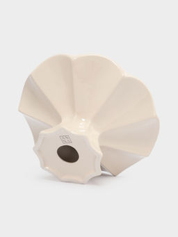 Ваза для фруктов, 24х11 см, на ножке, керамика, молочная, Волнистый край, Zephyr - Anna lafarg фото 5