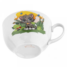 Чашка чайная фарфоровая Мурка 210мл, д8,5см, h6см, форма Янтарь (Россия) - Домашняя мода фото 5