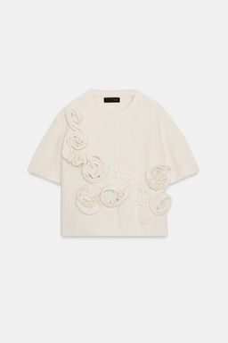 KNITTED TEXTURED FLORAL JUMPER - Zara фото 6