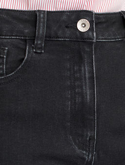 Шорты джинсовые vilatte D58.031 эластичный деним черный фото 3