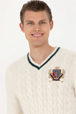 Мужской кремовый свитер - U.s. polo assn фото 2