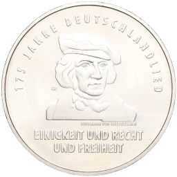 Монета 20 евро 2016 года Германия 175 лет Гимну Германии