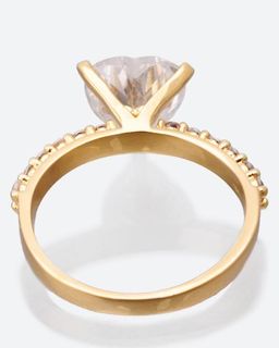 Diamantaire. Кольцо с белым кубическим цирконом в форме сердца, 19