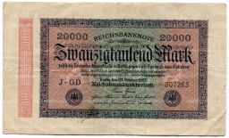 20000 марок 1923 года Германия