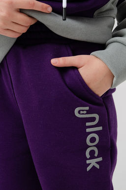 886Д Костюм детский "Серый/фиолетовый"