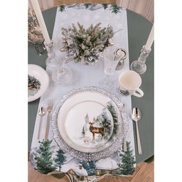 Кружка новогодняя «Зимний лес», 13.5×10×9 см, 450 мл, фарфор, белая