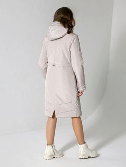 Еврозима! 22312 Пальто дем. серо-бежевый - Dizzyway фото 3