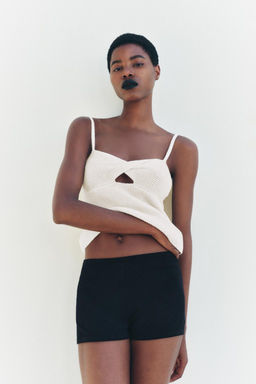 PLAIN LINEN BLEND KNIT TOP WITH KNOT DETAIL - Zara фото 16