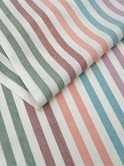Холст полотенечный Бордовые/лососевые/мятные полосы, ш.0.5м, лен-30%, хл-70%, 140гр/м.кв