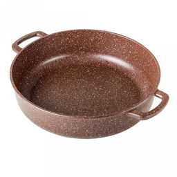 Жаровня с антипригарным покрытием 3,5л, д28см "Шоколад", h7см, s0,4см, литые ручки, стеклянная крышка с пароотводом, подарочная упаковка (Россия)