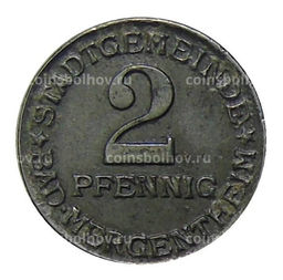 Монета 2 пфеннига 1920 года Германия  Нотгельд Бад-Мергентхайм