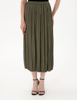 Haki A Kesim Dokuma Etek