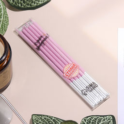 Цена за 2 шт. Свечи для торта «Исполнение желаний», 15 см, 6 шт., лавандовый цвет