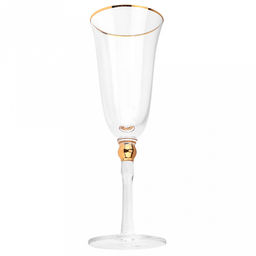 Жаклин Бокал стеклянный 220мл, д7,3см, h22,2см, для шампанского, тонкостенное, прозрачное стекло, отводка золотом (Китай) Цена указана за штуку. В коробке 4 штуки. - Домашняя мода фото 3