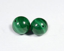 Бусины из малахита шарик 10мм, Пара Радуга камня
