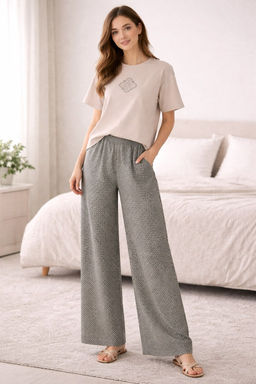 Е 20196/кремовый,узор пижама жен