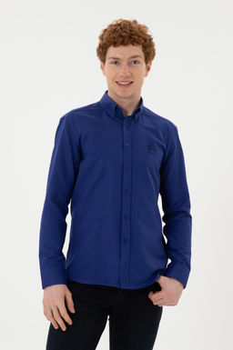 Мужская синяя длинная рубашка базовая рубашка скидка в корзине - U.s. polo assn фото 3