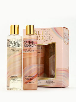 Подарочный набор NUDE MOOD, гель для душа и шампунь для волос, 2?250 мл, аромат карамели и земляники, URAL LAB  фото 2