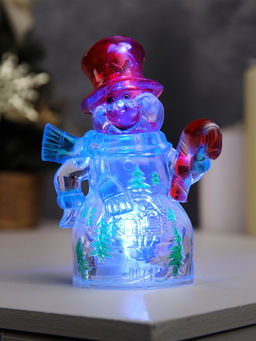 Ёлочная игрушка «Снеговик», 12 см, от батареек LR1133×3, свечение мульти (RGB)