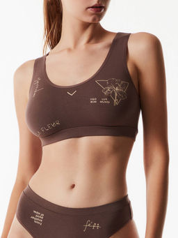 CONTE Бюстье из бамбука с тату-рисунками TATTOO STYLE LBE 1581 dark cappuccino - Conte elegant фото 5