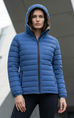 Куртка женская стёганая с капюшоном с графеновой подкладкой черного цвета 9624_1Ch - Valianly фото 87