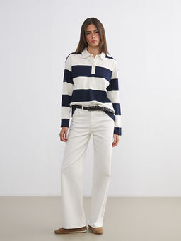 Polo Yaka ?izgili Kad?n Ti??rt