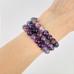 Бусины для украшений из кварцевого Аметиста (46 бусин) 39 см